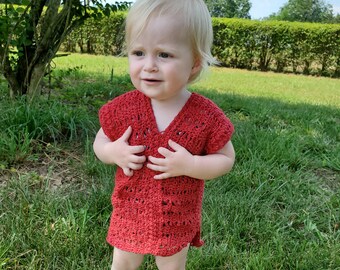 Kids Summer Waves Tunic - Crochet Pattern