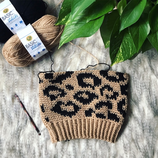 Luxe Leopard Beanie Crochet Pattern, poids le plus mauvais - Nouveau-né à adulte