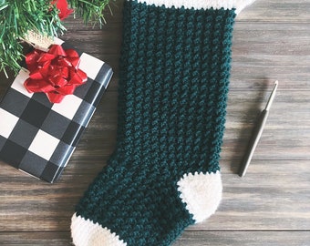 Crunch Stitch Stocking Pattern, Digital Crochet Pattern