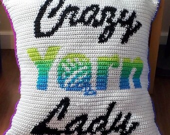 Crazy Yarn Lady Pillow - Crochet Pattern
