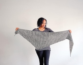 Houndstooth Kite Shawl Pattern, Digital Crochet Pattern
