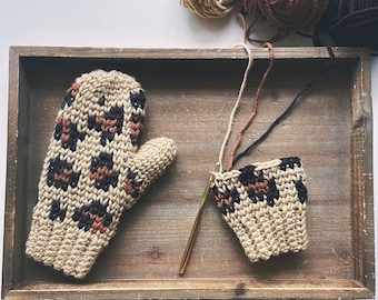 Luxe Leopard Mittens - Crochet Pattern