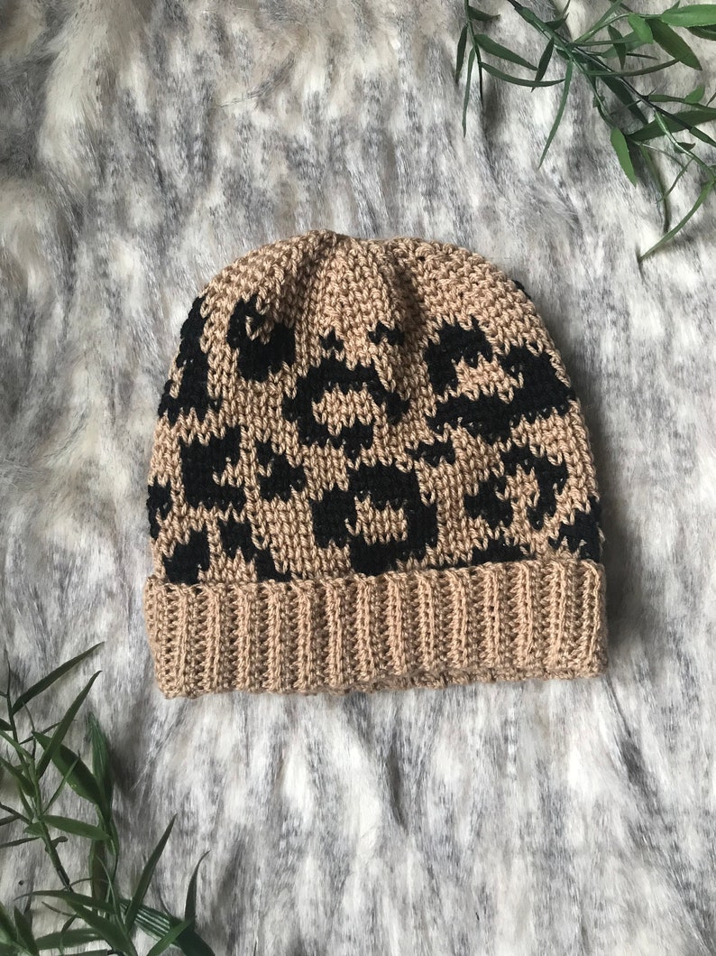Luxe Leopard Beanie Crochet Pattern Worsted Weight Newborn - Etsy