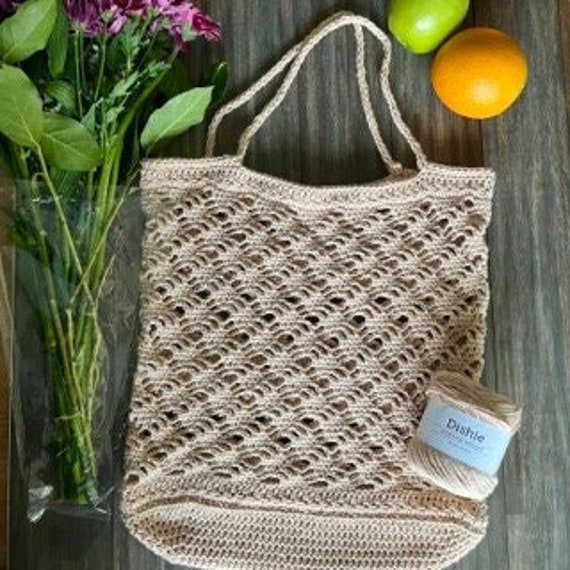 40 Market Bag Crochet Patterns for Reusable Totes, Mesh Shoppers, and Everyday Carryalls 20 Ocean's Breath Market Bag
