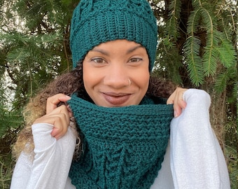 Rustic Pines Cowl Pattern, Crochet Pattern