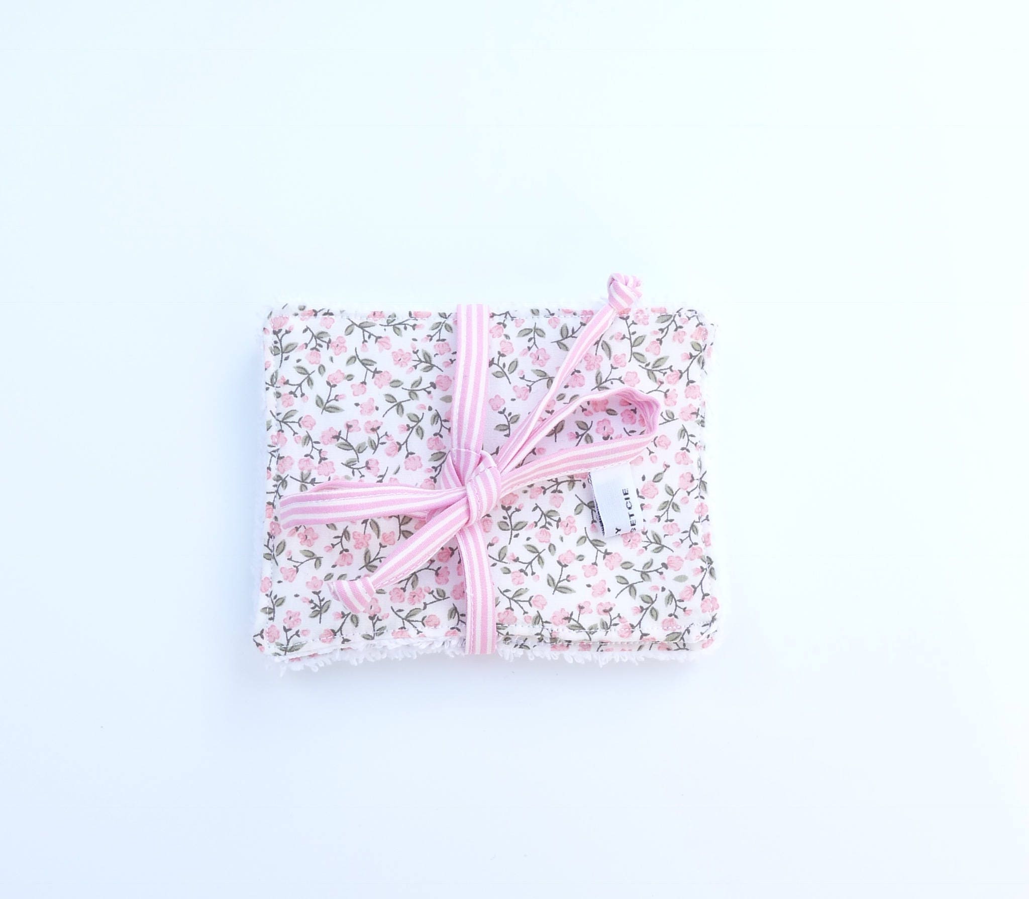 Ensemble 4 Lingettes/Cotons Écologique Bébé Fille « Lola » Liberty White Etsy - Bavoirsetcie