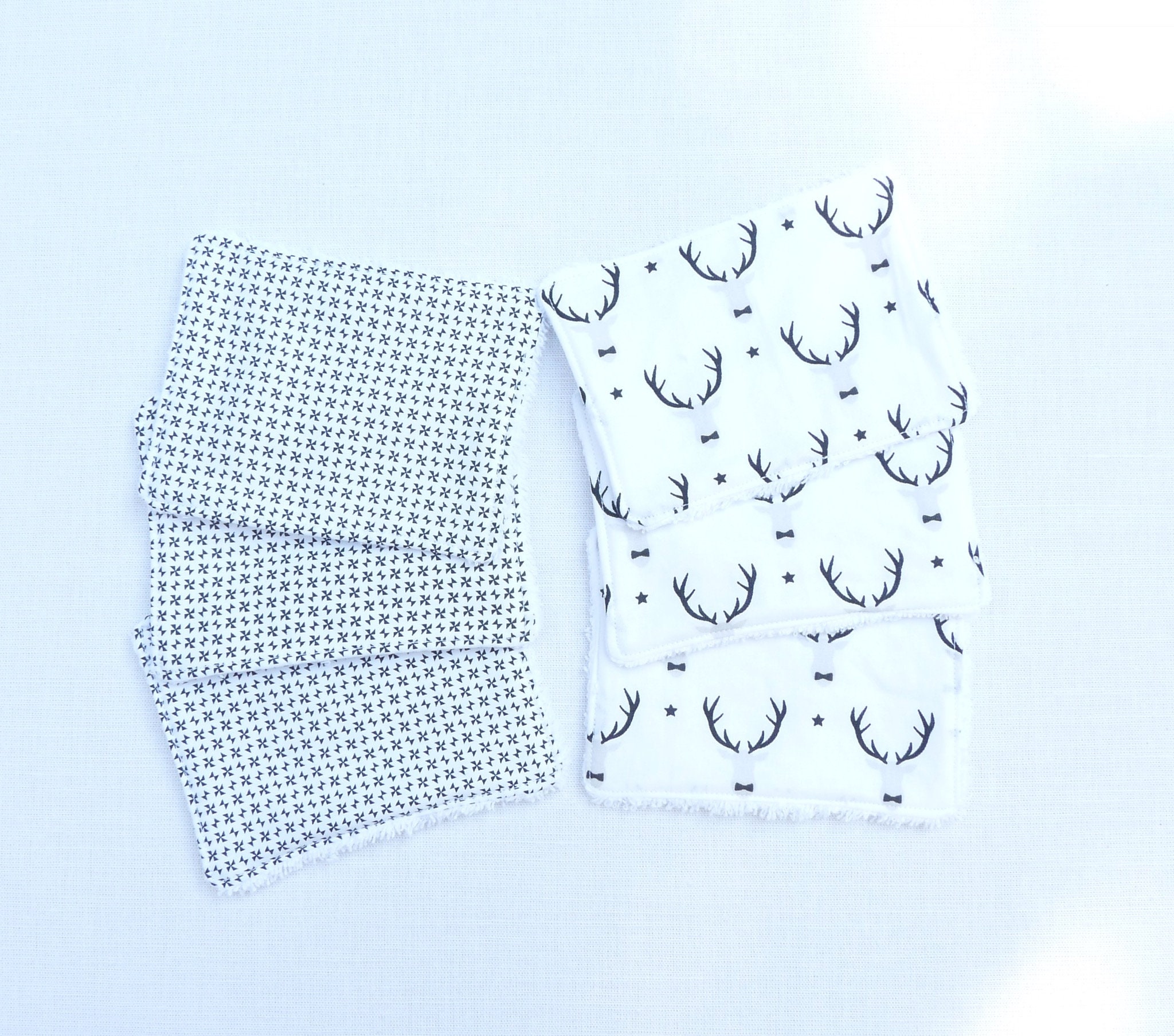 Ensemble 6 Lingettes/Cotons Écologique Bébé Lavables White Etsy - Bavoirsetcie