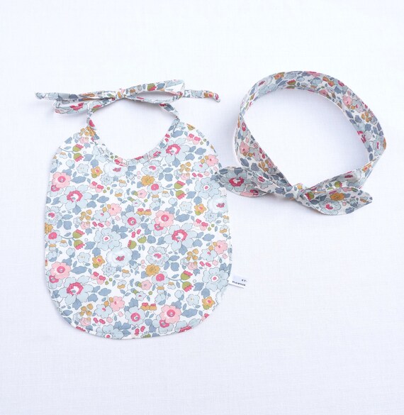 Ensemble Bavoir Bebe Et Bandeau Headbandd Fille Original Etsy