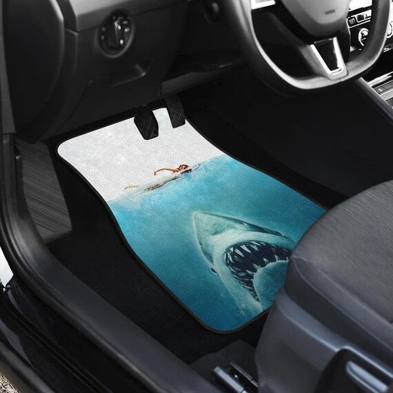 Automotive Tipsy Print Red Skulls Universal Front Car Floor