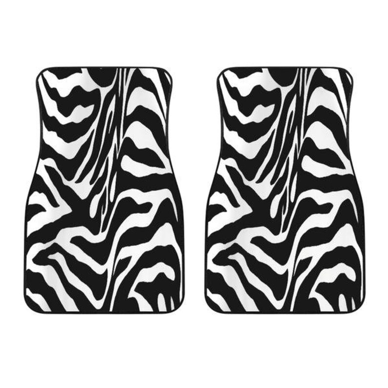 Zebra Print Front Floor Mats For Cars Suvs And Trucks Etsy