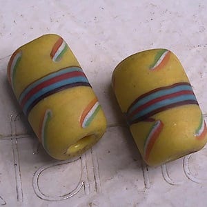 2 Antique Venetian Fancy Trade Beads for Necklace