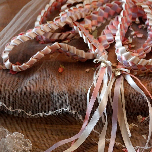 Pink and ivory Handfasting Cord