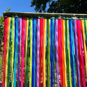 Ribbon curtain/Colourful Fly curtain - Festival of Rainbows-  Made to measure curtain/blind/wedding backdrop