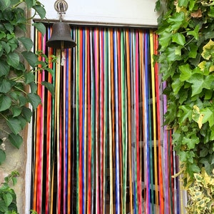 Ribbon curtain/ fly curtain. Festival Colours. Made to measure, multi-coloured door curtain/fly curtain/ insect screen/window blind/backdrop image 1