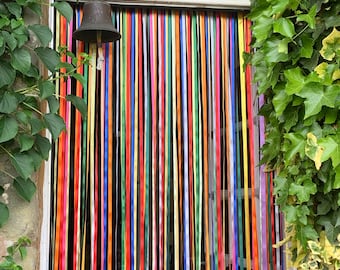 Ribbon Curtain/ Fly Curtain. Festival Colours. Made to - Etsy