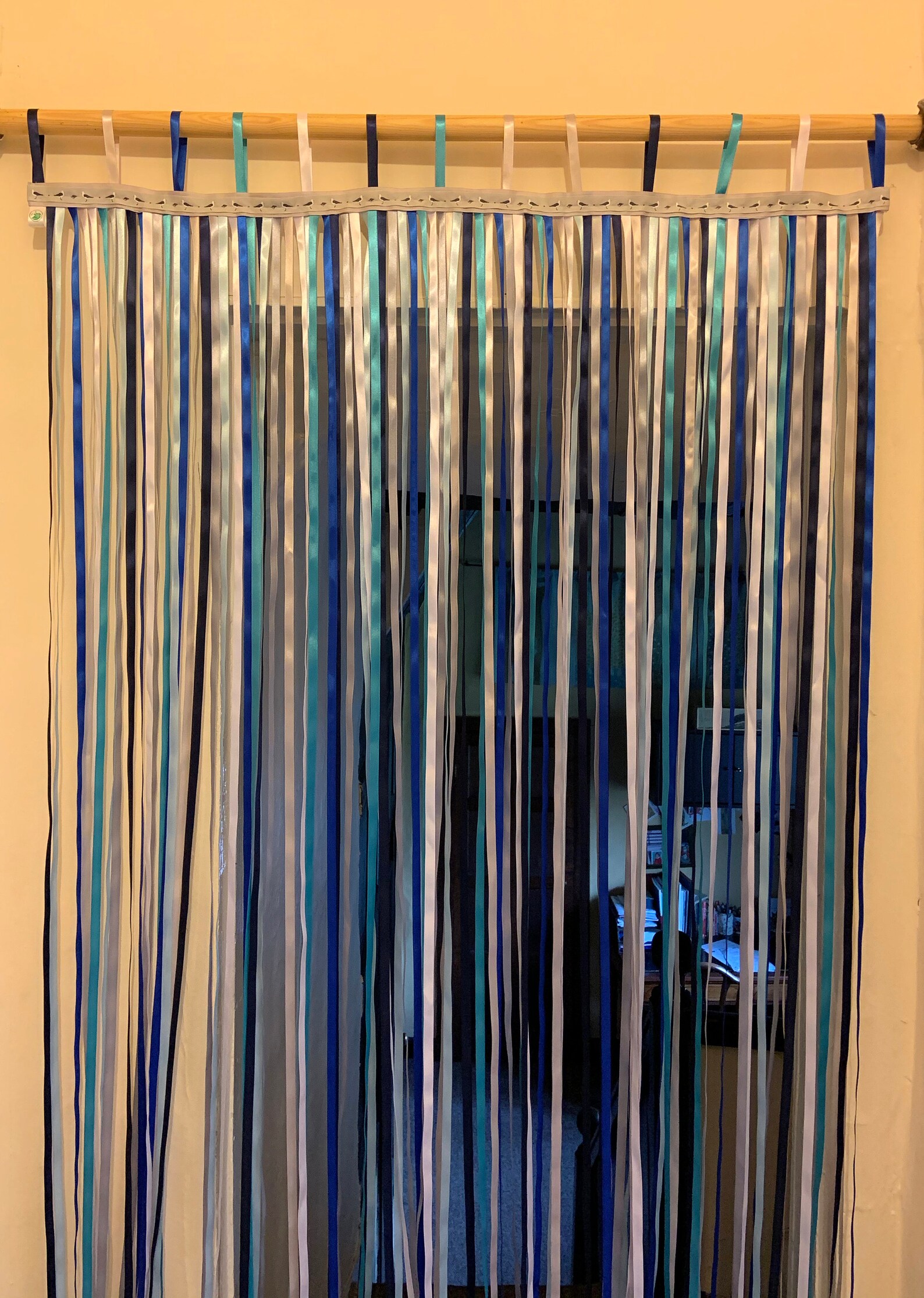 Ribbon curtain/ fly curtain Sea Spray made to measure Etsy