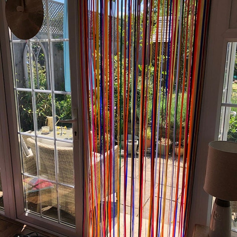 Ribbon curtain/ fly curtain. Festival Colours. Made to measure, multi-coloured door curtain/fly curtain/ insect screen/window blind/backdrop image 2