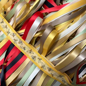 Summer Poppy Ribbon Curtain: Custom Made Fly Screen