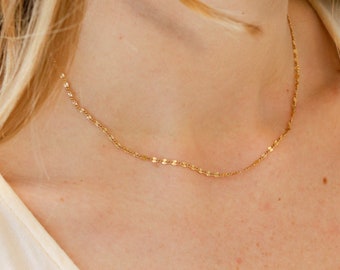 Simple choker | Delicate layering necklace | 14K Gold filled chain | gold layering chain | Dainty everyday jewelry | gift for Mother's Day