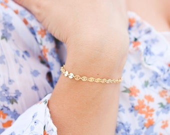 Sequin Bracelet | Bracelet for Women | Gold Bracelet | Rose Gold Bracelet | Summer Jewelry | Disc chain bracelet | Dot chain bracelet