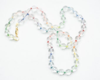 Quartz Necklace on Rainbow Thread