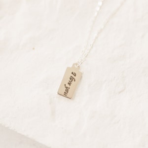 Silver Engraved Anniversary Necklace | Christmas Gift for her | Custom Engraved Necklace | Sterling Silver Tags | Personalized Jewelry