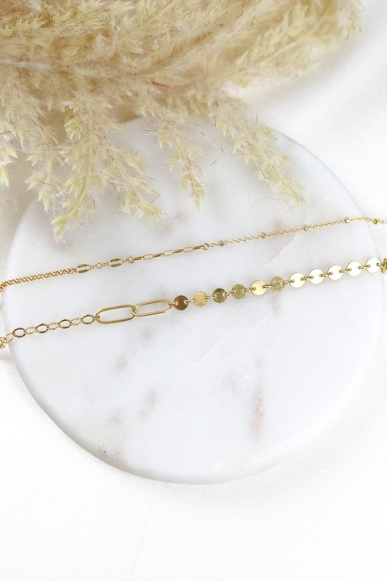 Dainty 14K gold filled everyday wear bracelet chains bridesmaid gift gift for her Adjustable, delicate and waterproof Bracelet image 7