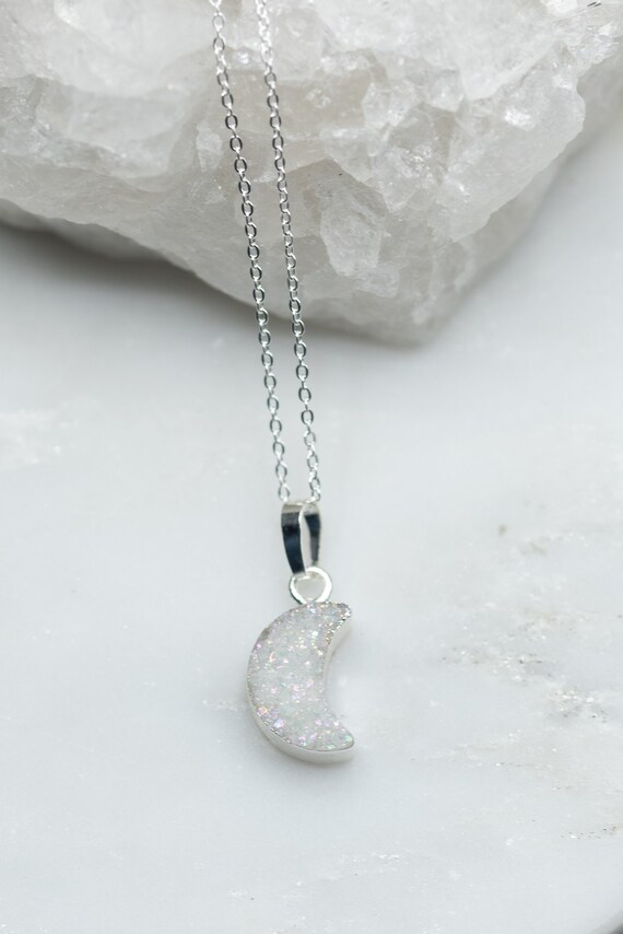 Druzy outlet moon necklace