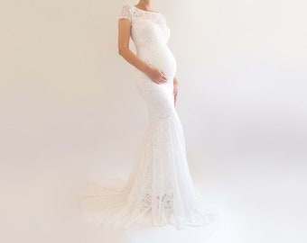 white fitted wedding dresses