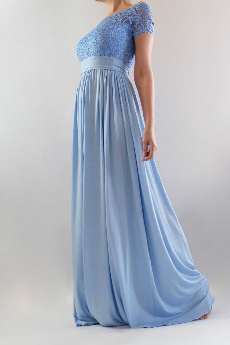 ELLA Off Shoulder Maternity Dress for Baby Shower Blue baby Etsy