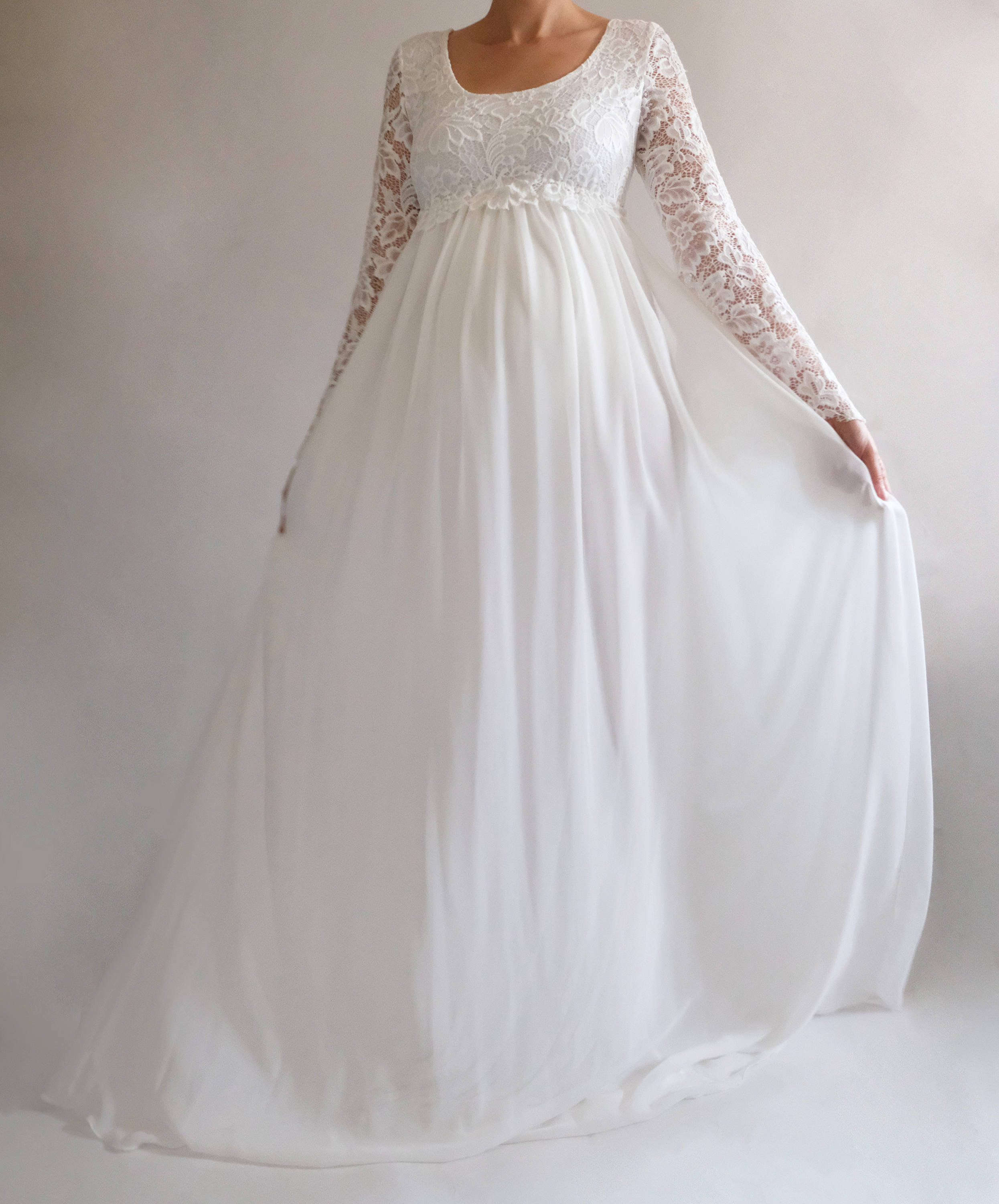 MARGARET Boho Wedding Dress Lace Maternity Dress for Baby Etsy