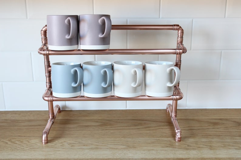 Copper Mug Holder Mug Tree Mug Stand Copper Kitchen Etsy