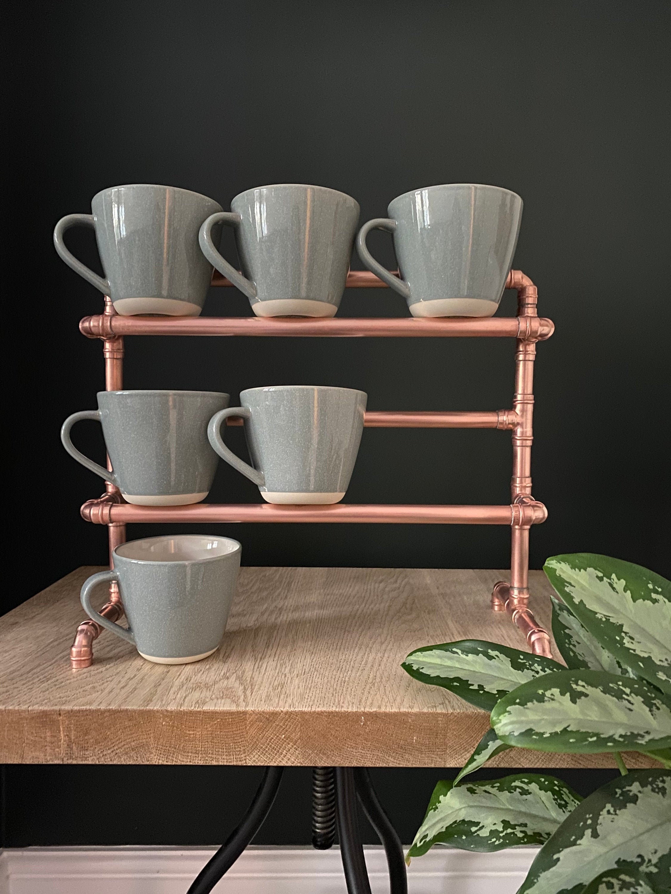 Copper Mug Holder Mug Tree Mug Stand Copper Kitchen Etsy