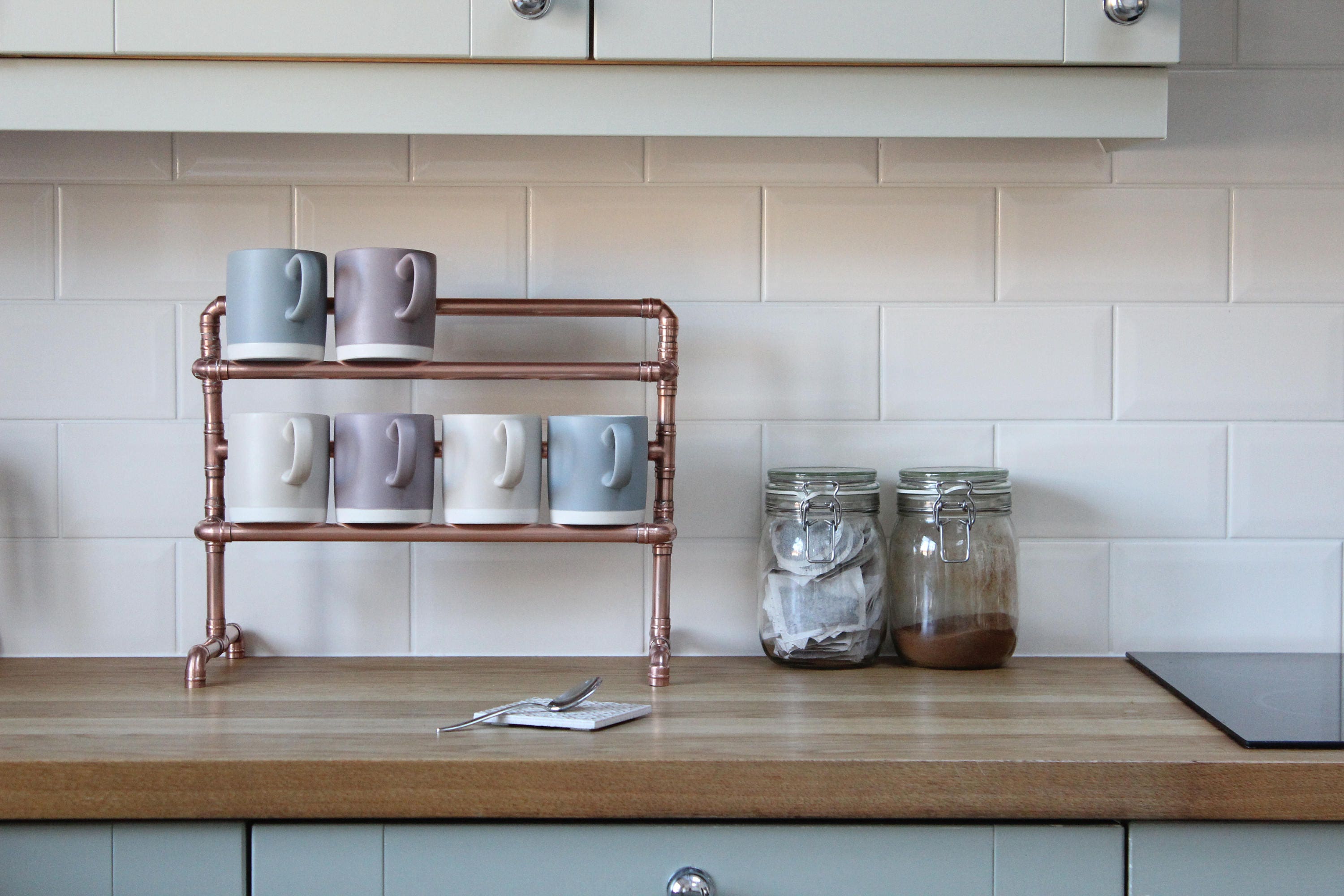 Copper Mug Holder Mug Tree Mug Stand Copper Kitchen Etsy