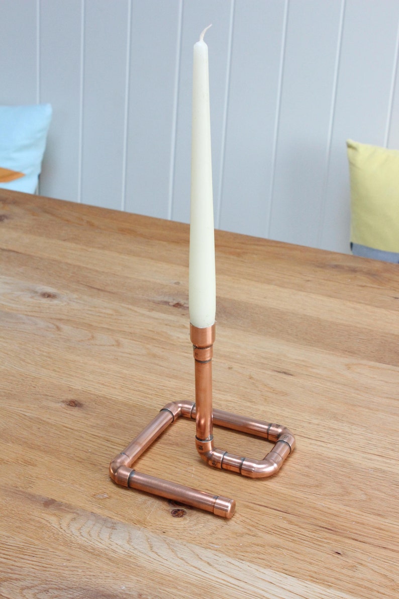 Copper Candlestick Holder Taper Candles Steampunk Etsy UK