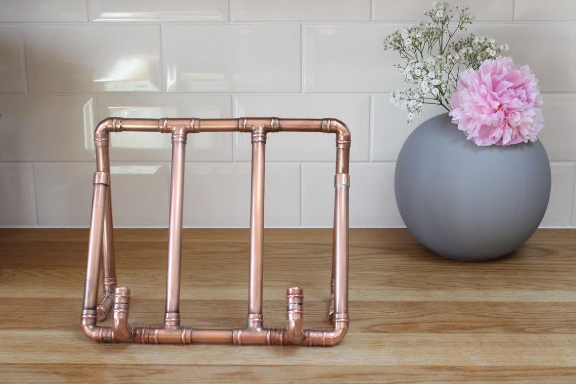 Copper Recipe Book Stand Cookbook Stand Copper Pipe Etsy