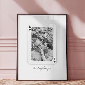 Custom Valentine's Day Gift for Her, Personalized Photo Playing Card, Digital Wall Art - Unique Couples Gift, Romantic Anniversary Printable