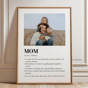 Mom Definition Photo Collage – Printable & Customizable Poster – Mother&#39;s Day Gift – Sentimental Gift for Mom – Personalized Mom Photo Gift