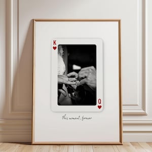 Couple Kind and Qeen Photo Wall Art, Playing Card  Print, Unique Couple Gift Love, Valentine's Day Anniversary Wedding Engagement Keepsake