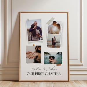 Póster de collage de fotos de pareja, regalo personalizado para el esposo, regalo del primer aniversario de bodas para la esposa, hito de la relación personalizable