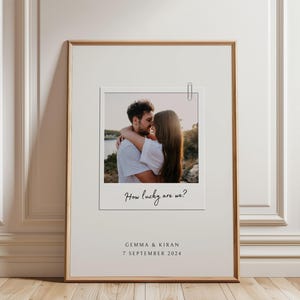 Póster de fotografía Polaroid para pareja, regalo personalizado para ella, regalo de aniversario de bodas, hito en la relación con la esposa, arte de pared moderno personalizable