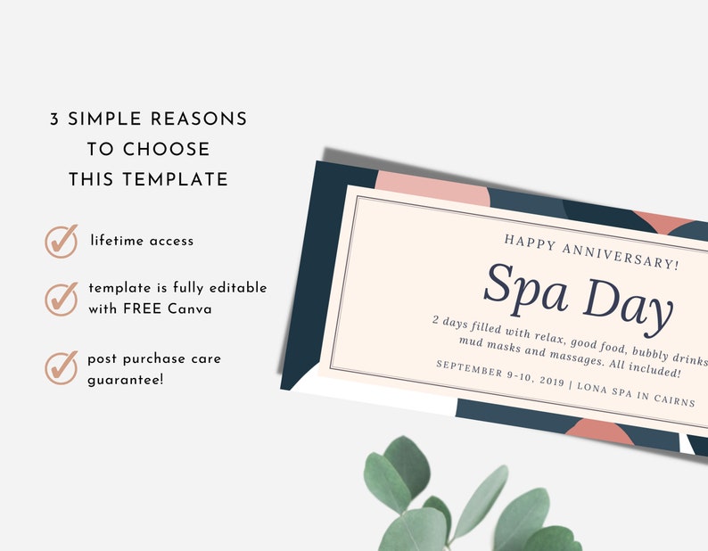 Elegant Coupon Template, Editable Voucher, Printable Surprise Gift, Custom Birthday Voucher, Brides Spa Invitation DIL, Weekend getaway image 6