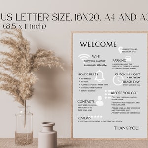 Editable Airbnb Welcome Sign Template: Vacation Rental Poster (Digital Download) image 5