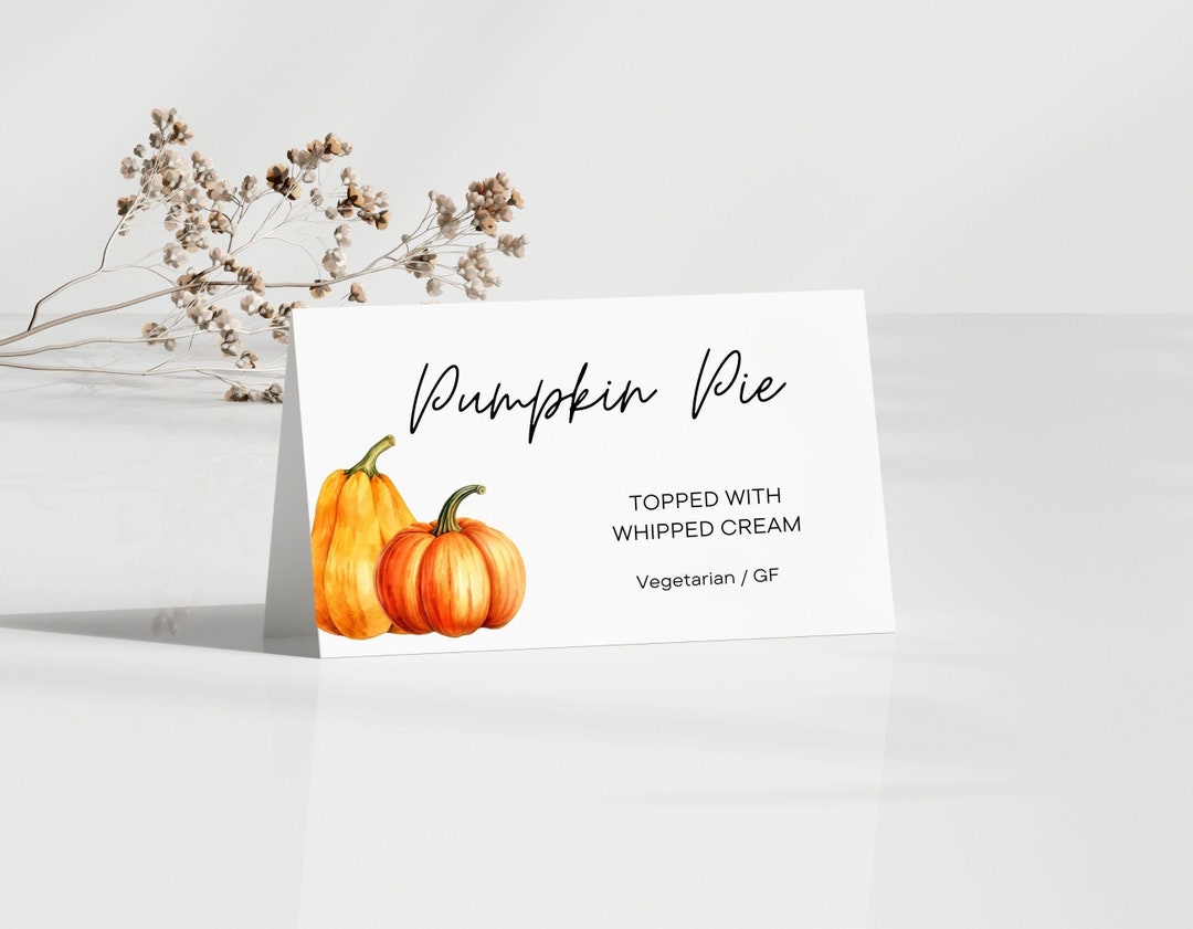 Editable Thanksgiving Food Tent Template, Fall Pumpkin Season Buffet