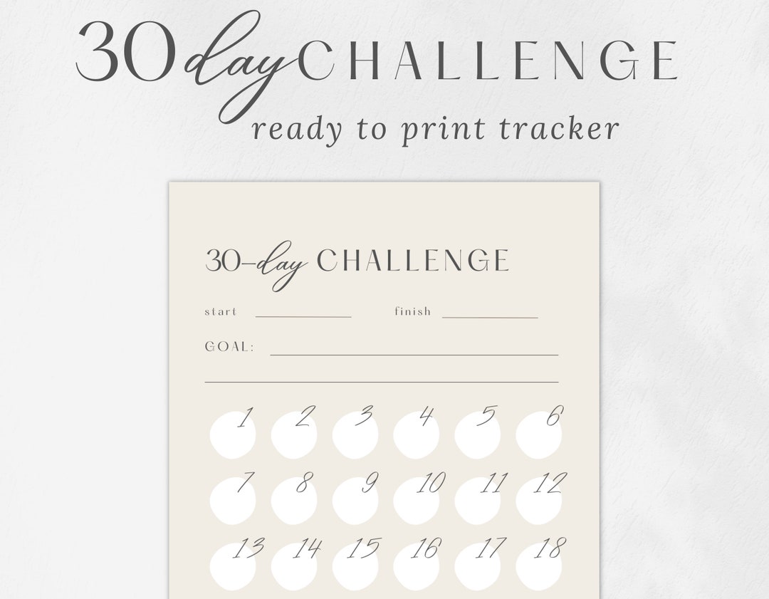 30 Day Challenge Tracker Template – ORTTS