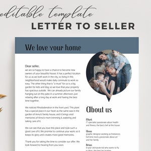 plantilla de carta de oferta de vivienda, carta al vendedor, carta de presentación de oferta de vivienda, nota de oferta del comprador, canva editable, ayuda para el comprador de vivienda en la búsqueda de vivienda