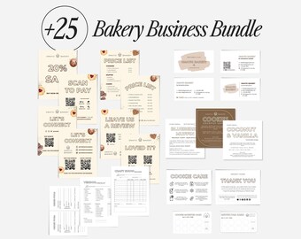 Small Business Bundle for Bakery Vendor Booth, Craft Show Template, Tag Price List, Scan to Pay, Signs and Forms, Payment QR Code, Thank You
