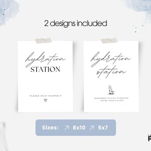 Hydration Station Sign: Minimalist Wedding Bar Decor (printable ...