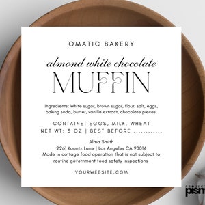 Minimalistic Cottage Food Label, Editable Food Label, Cottage Law Label ...