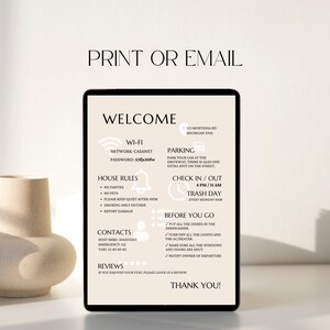 Editable Airbnb Welcome Sign Template: Vacation Rental Poster (Digital Download) image 6